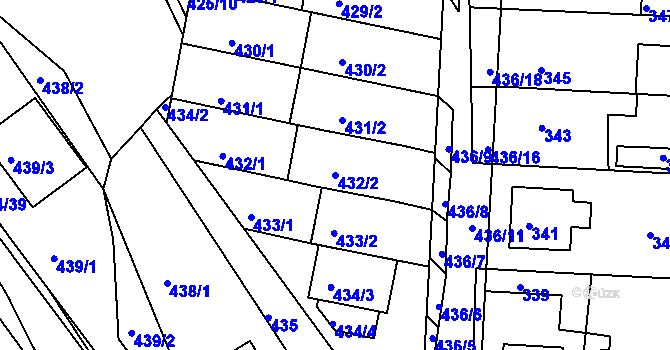 Parcela st. 432/2 v KÚ Mokrá Hora, Katastrální mapa