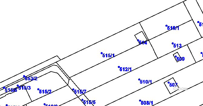 Parcela st. 515/1 v KÚ Mokrá Hora, Katastrální mapa
