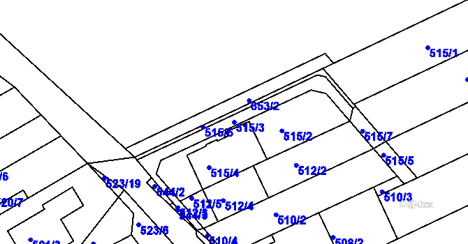 Parcela st. 515/3 v KÚ Mokrá Hora, Katastrální mapa