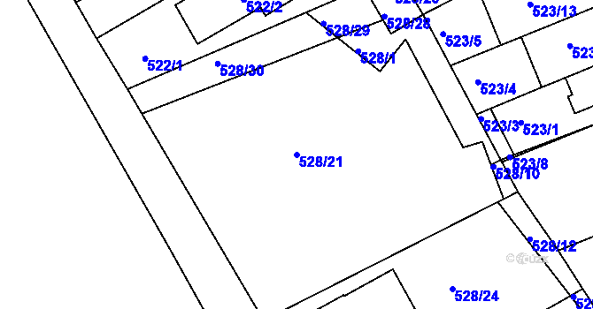 Parcela st. 528/21 v KÚ Mokrá Hora, Katastrální mapa