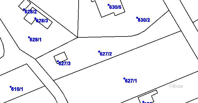 Parcela st. 627/2 v KÚ Mokrá Hora, Katastrální mapa