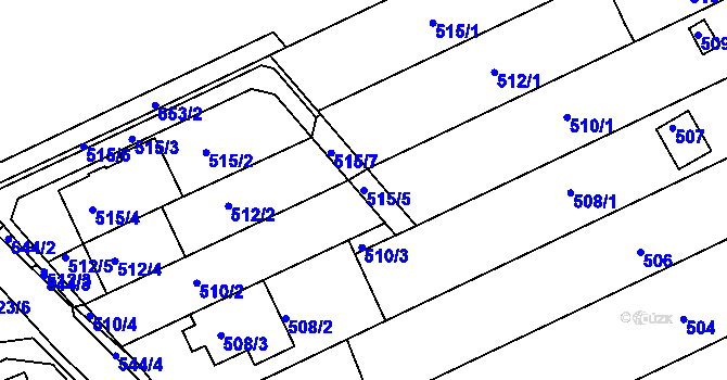 Parcela st. 515/5 v KÚ Mokrá Hora, Katastrální mapa