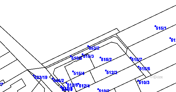 Parcela st. 653/2 v KÚ Mokrá Hora, Katastrální mapa