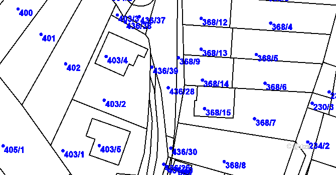 Parcela st. 436/28 v KÚ Mokrá Hora, Katastrální mapa