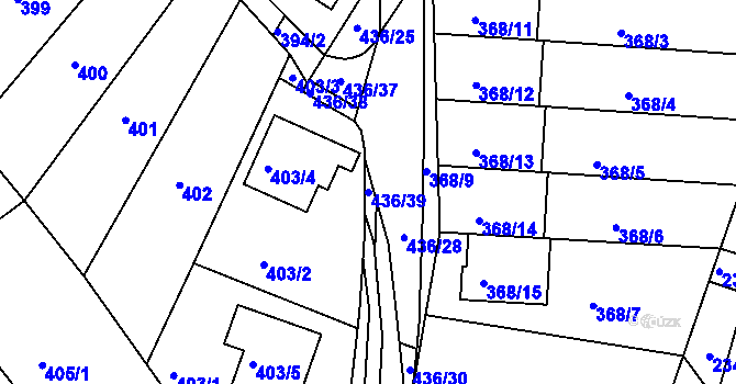 Parcela st. 436/39 v KÚ Mokrá Hora, Katastrální mapa