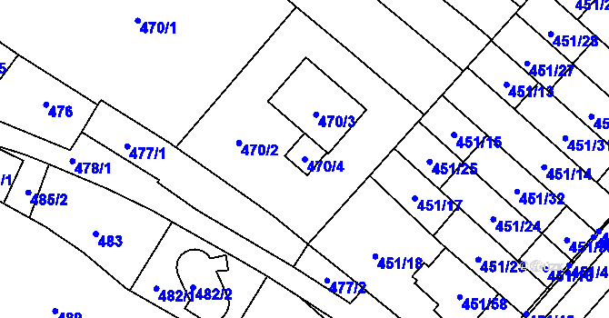 Parcela st. 470/4 v KÚ Medlánky, Katastrální mapa