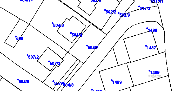 Parcela st. 504/2 v KÚ Medlánky, Katastrální mapa