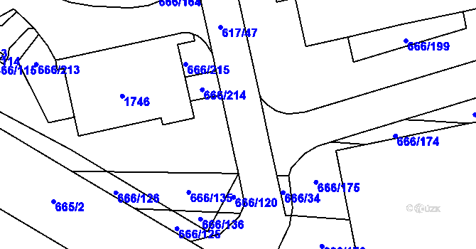 Parcela st. 617/44 v KÚ Medlánky, Katastrální mapa