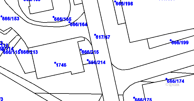 Parcela st. 617/45 v KÚ Medlánky, Katastrální mapa
