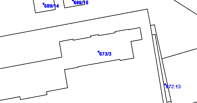 Parcela st. 673/3 v KÚ Medlánky, Katastrální mapa