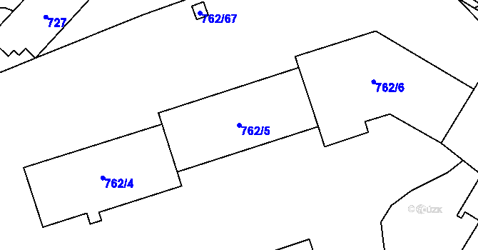 Parcela st. 762/5 v KÚ Medlánky, Katastrální mapa