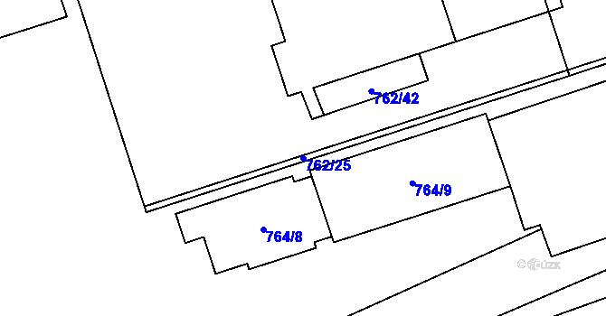Parcela st. 762/25 v KÚ Medlánky, Katastrální mapa