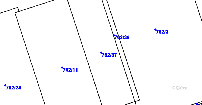 Parcela st. 762/37 v KÚ Medlánky, Katastrální mapa