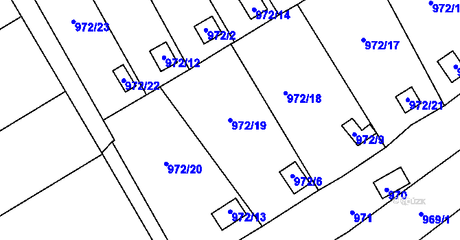 Parcela st. 972/19 v KÚ Medlánky, Katastrální mapa
