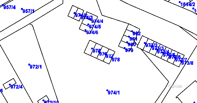 Parcela st. 976 v KÚ Medlánky, Katastrální mapa