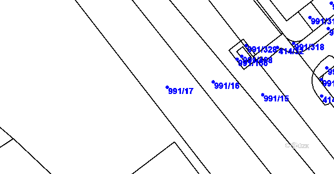 Parcela st. 991/17 v KÚ Medlánky, Katastrální mapa