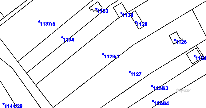 Parcela st. 1129/1 v KÚ Medlánky, Katastrální mapa