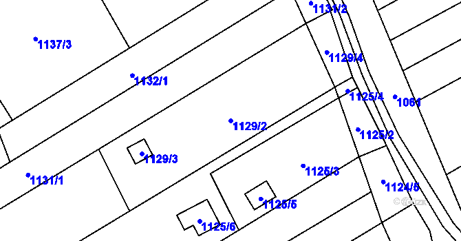Parcela st. 1129/2 v KÚ Medlánky, Katastrální mapa