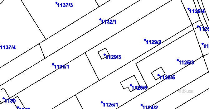 Parcela st. 1129/3 v KÚ Medlánky, Katastrální mapa