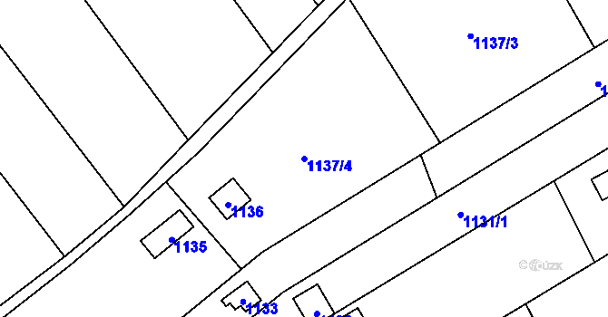 Parcela st. 1137/4 v KÚ Medlánky, Katastrální mapa