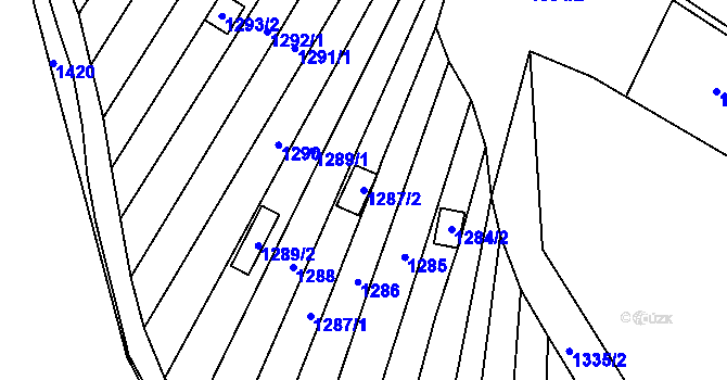 Parcela st. 1287/2 v KÚ Medlánky, Katastrální mapa