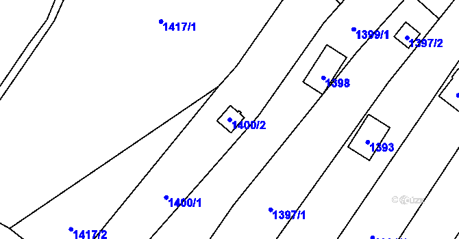 Parcela st. 1400/2 v KÚ Medlánky, Katastrální mapa