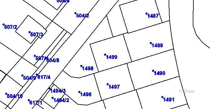 Parcela st. 1499 v KÚ Medlánky, Katastrální mapa