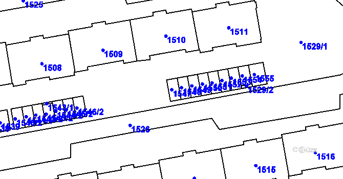 Parcela st. 1547 v KÚ Medlánky, Katastrální mapa