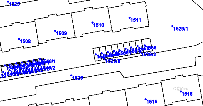 Parcela st. 1548 v KÚ Medlánky, Katastrální mapa