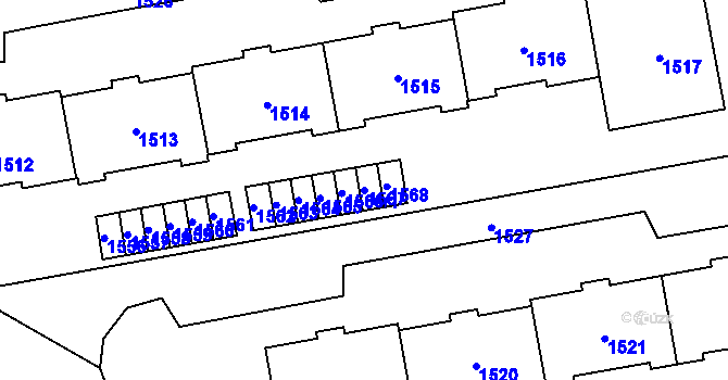 Parcela st. 1567 v KÚ Medlánky, Katastrální mapa