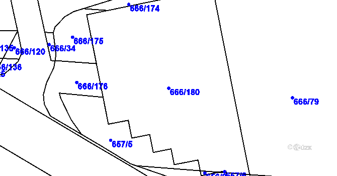 Parcela st. 666/180 v KÚ Medlánky, Katastrální mapa
