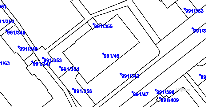 Parcela st. 991/46 v KÚ Medlánky, Katastrální mapa