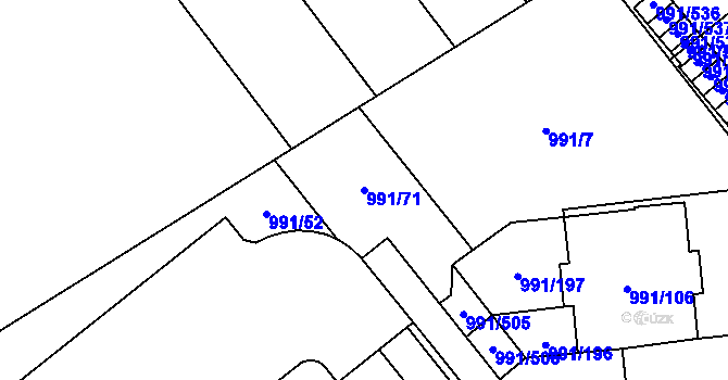 Parcela st. 991/71 v KÚ Medlánky, Katastrální mapa