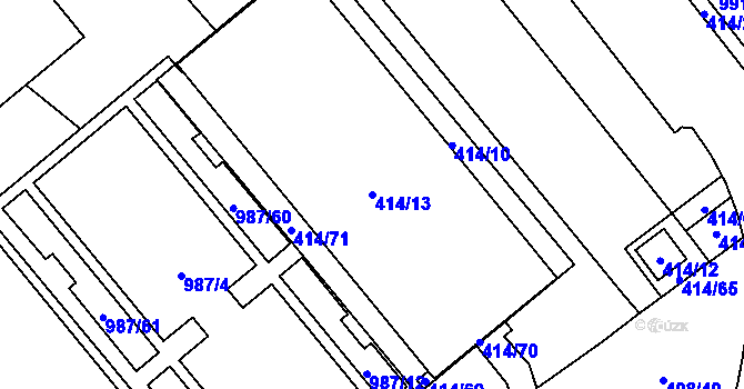 Parcela st. 414/13 v KÚ Medlánky, Katastrální mapa