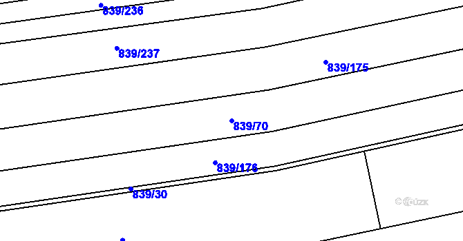 Parcela st. 839/70 v KÚ Medlánky, Katastrální mapa
