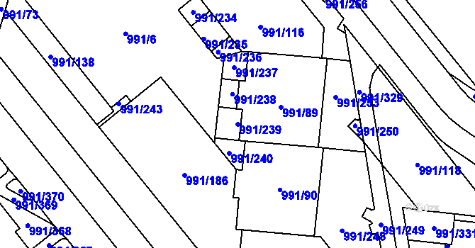 Parcela st. 991/239 v KÚ Medlánky, Katastrální mapa