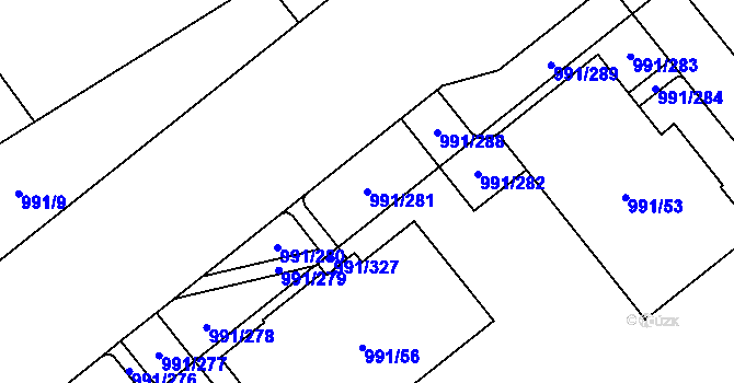 Parcela st. 991/281 v KÚ Medlánky, Katastrální mapa