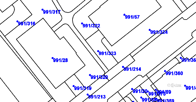 Parcela st. 991/323 v KÚ Medlánky, Katastrální mapa