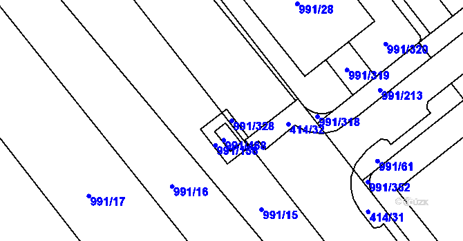 Parcela st. 991/328 v KÚ Medlánky, Katastrální mapa