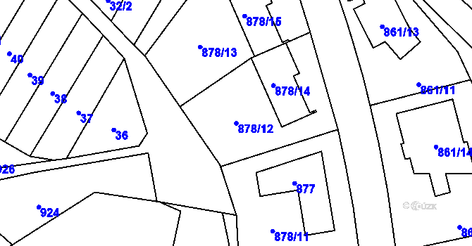 Parcela st. 878/12 v KÚ Medlánky, Katastrální mapa