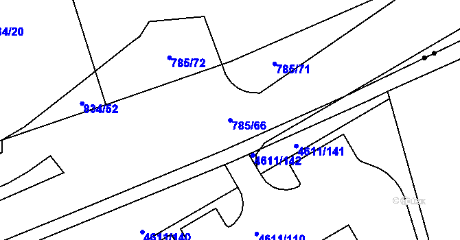 Parcela st. 785/66 v KÚ Medlánky, Katastrální mapa