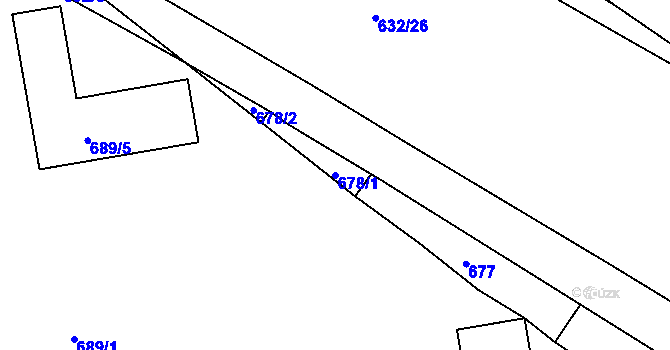 Parcela st. 678/1 v KÚ Medlánky, Katastrální mapa