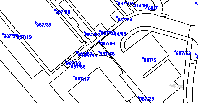 Parcela st. 987/56 v KÚ Medlánky, Katastrální mapa