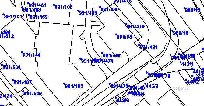 Parcela st. 991/482 v KÚ Medlánky, Katastrální mapa