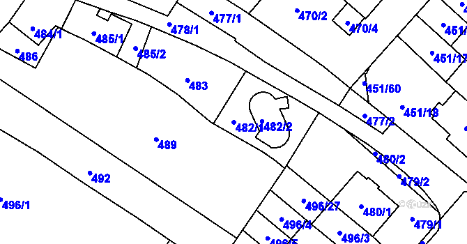 Parcela st. 482/1 v KÚ Medlánky, Katastrální mapa