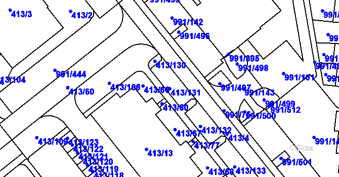 Parcela st. 413/131 v KÚ Medlánky, Katastrální mapa
