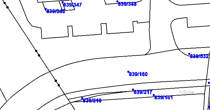 Parcela st. 839/216 v KÚ Medlánky, Katastrální mapa