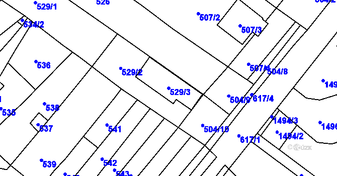 Parcela st. 529/3 v KÚ Medlánky, Katastrální mapa