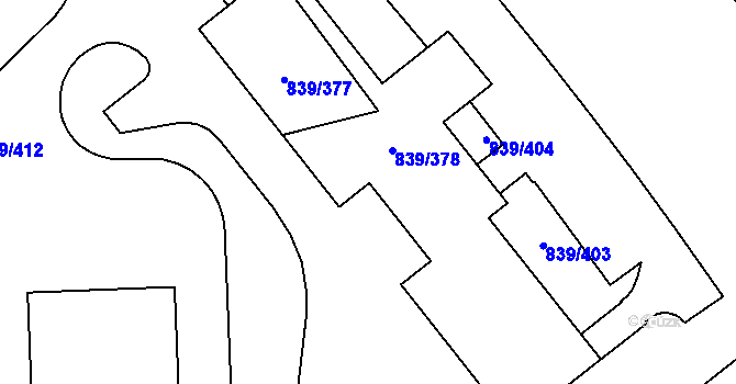 Parcela st. 839/392 v KÚ Medlánky, Katastrální mapa