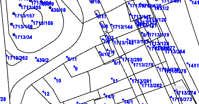 Parcela st. 6/10 v KÚ Bystrc, Katastrální mapa